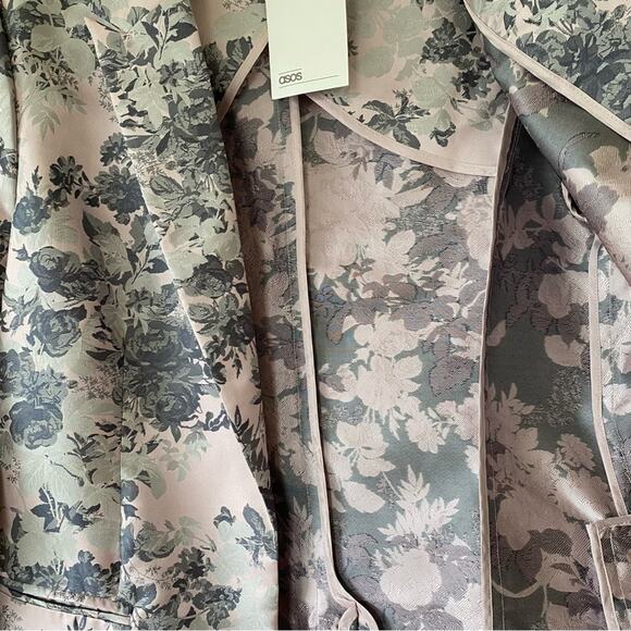 NWT ASOS Occassion Jacquard Blazer and Shorts 2 Piece Set Pink Grey SZ 8 & 10 - Picture 6 of 14